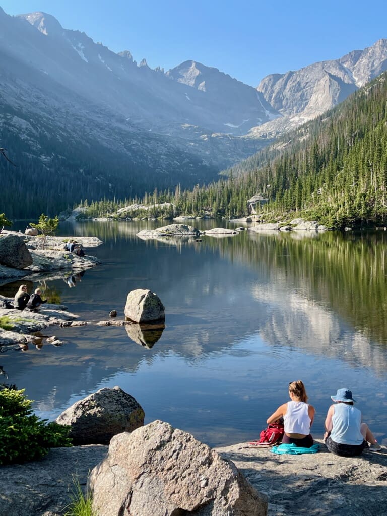 Lunch at Mills Lake of Rocky Mountain National Park near This Mountain Life